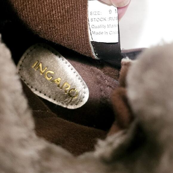 Ingaro New Brown Rushmore faux fur faux suede side zip ankle boots size 9M - Picture 8 of 16